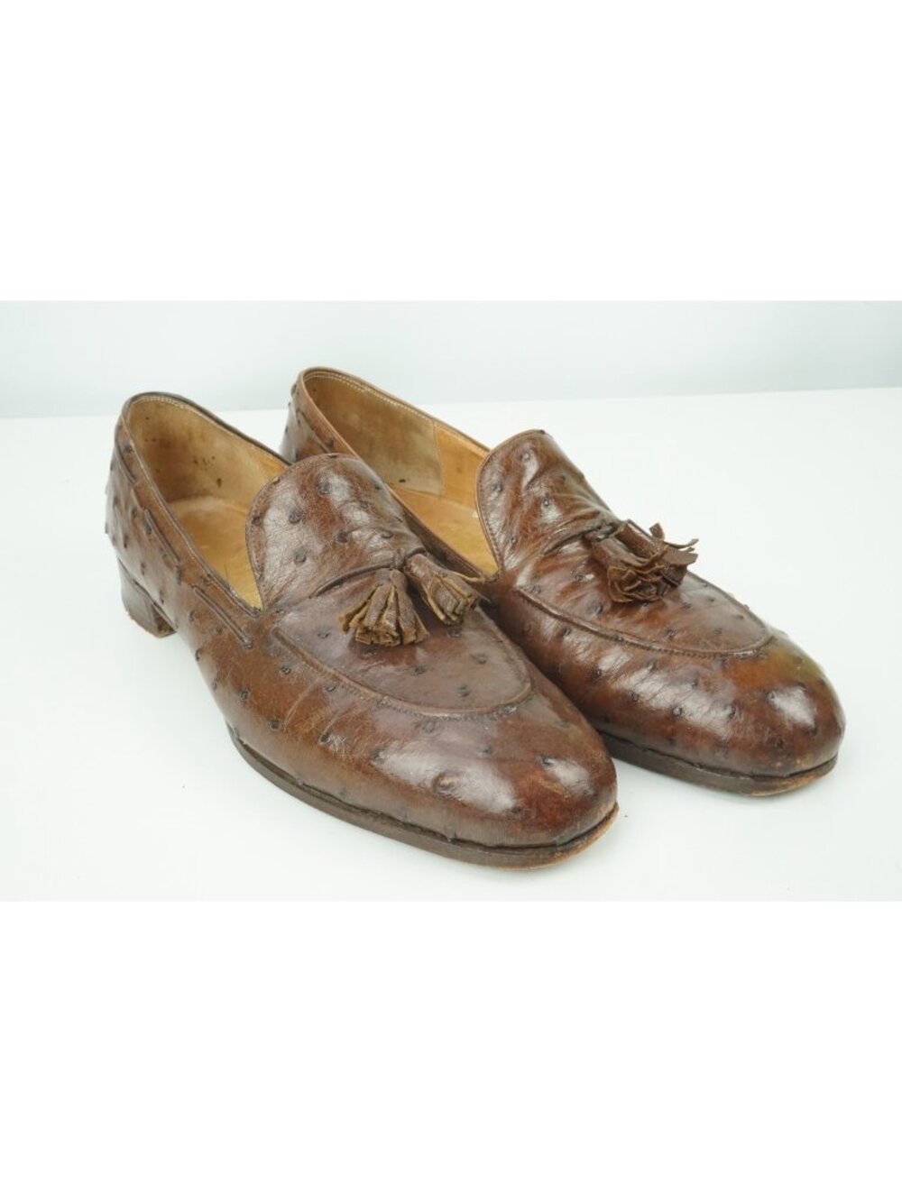 John Lobb Bespoke Ostrich Quill Tassel Loafer Sz 7E